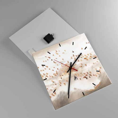 Reloj de pared - Reloj de vidrio - Es hora... - 40x40 cm