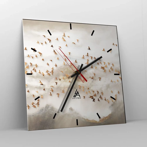 Reloj de pared - Reloj de vidrio - Es hora... - 40x40 cm