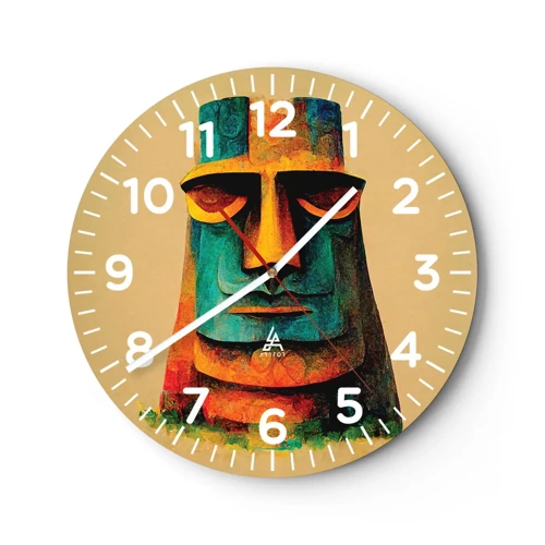 Reloj de pared - Reloj de vidrio - Escultural, pero simpática - 30x30 cm