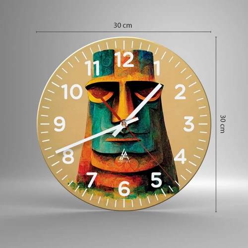 Reloj de pared - Reloj de vidrio - Escultural, pero simpática - 30x30 cm
