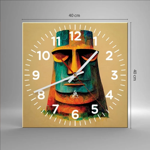 Reloj de pared - Reloj de vidrio - Escultural, pero simpática - 40x40 cm