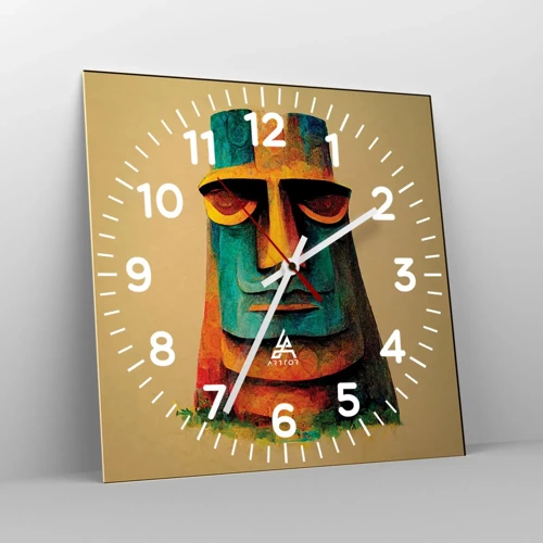 Reloj de pared - Reloj de vidrio - Escultural, pero simpática - 40x40 cm