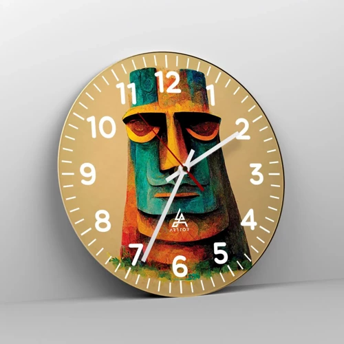 Reloj de pared - Reloj de vidrio - Escultural, pero simpática - 40x40 cm