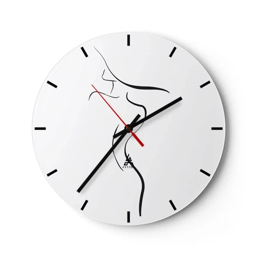 Reloj de pared - Reloj de vidrio - Escurridiza como una ola - 30x30 cm