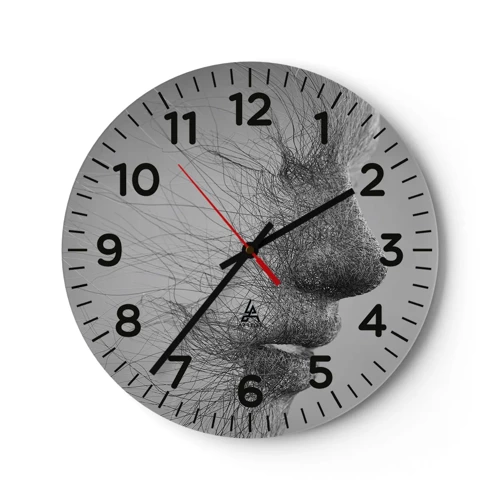 Reloj de pared - Reloj de vidrio - Espíritu del viento - 30x30 cm