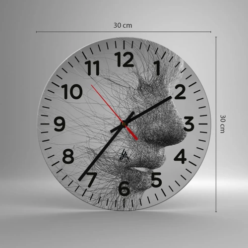 Reloj de pared - Reloj de vidrio - Espíritu del viento - 30x30 cm