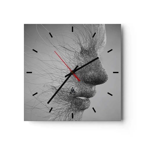 Reloj de pared - Reloj de vidrio - Espíritu del viento - 30x30 cm