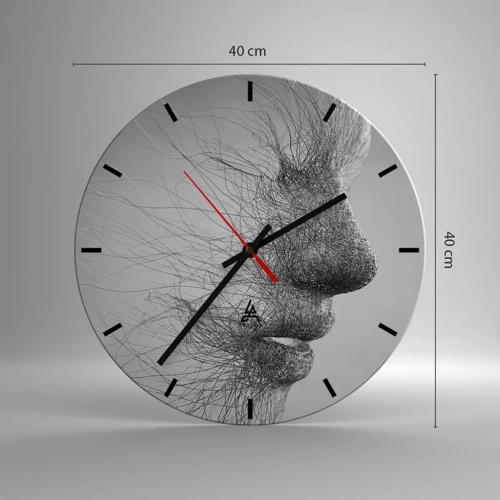 Reloj de pared - Reloj de vidrio - Espíritu del viento - 40x40 cm