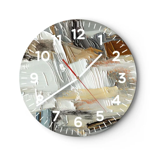 Reloj de pared - Reloj de vidrio - Estratificación de colores - 30x30 cm