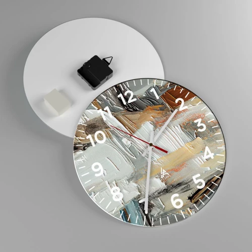 Reloj de pared - Reloj de vidrio - Estratificación de colores - 30x30 cm