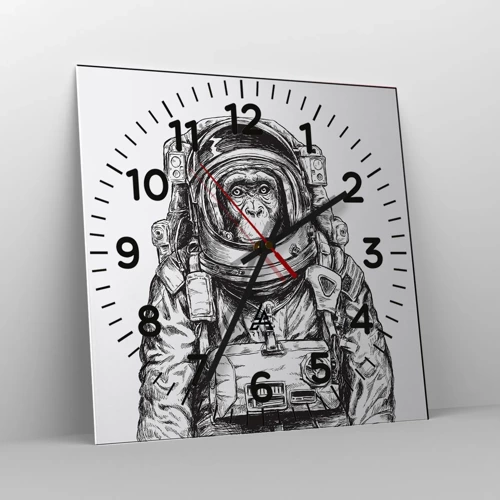 Reloj de pared - Reloj de vidrio - Evolución alternativa - 30x30 cm