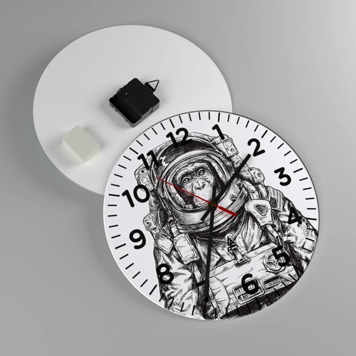 Reloj de pared - Reloj de vidrio - Evolución alternativa - 30x30 cm