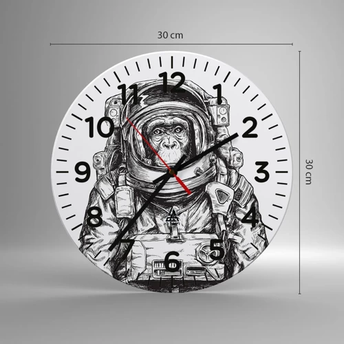 Reloj de pared - Reloj de vidrio - Evolución alternativa - 30x30 cm