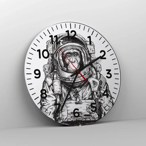 Reloj de pared - Reloj de vidrio - Evolución alternativa - 30x30 cm