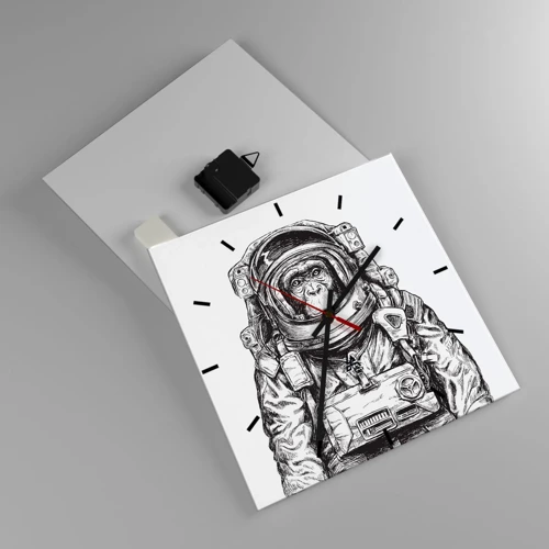 Reloj de pared - Reloj de vidrio - Evolución alternativa - 30x30 cm