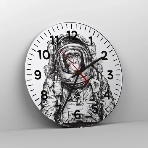 Reloj de pared - Reloj de vidrio - Evolución alternativa - 40x40 cm