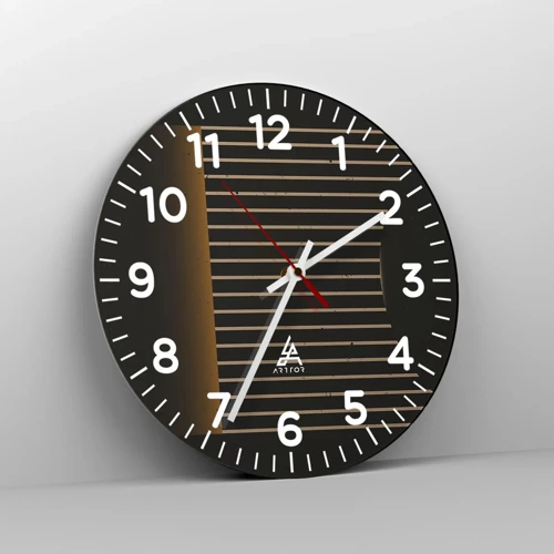 Reloj de pared - Reloj de vidrio - Explorar la oscuridad - 40x40 cm