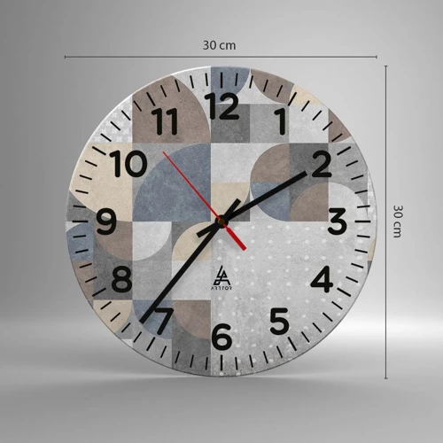 Reloj de pared - Reloj de vidrio - Fantasía cerámica - 30x30 cm