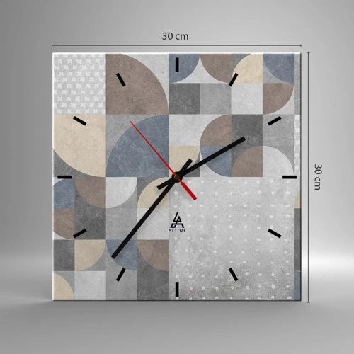 Reloj de pared - Reloj de vidrio - Fantasía cerámica - 30x30 cm