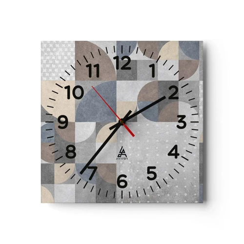 Reloj de pared - Reloj de vidrio - Fantasía cerámica - 40x40 cm