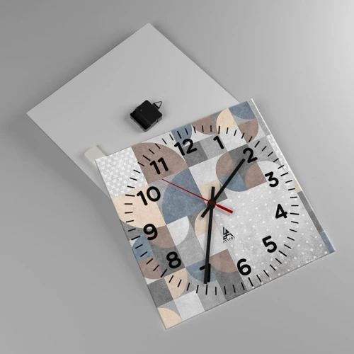 Reloj de pared - Reloj de vidrio - Fantasía cerámica - 40x40 cm