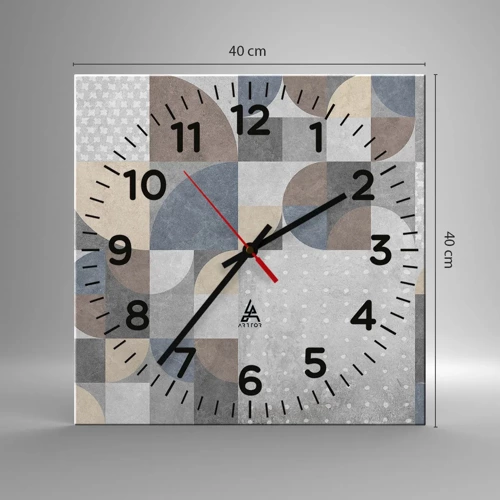 Reloj de pared - Reloj de vidrio - Fantasía cerámica - 40x40 cm