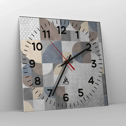 Reloj de pared - Reloj de vidrio - Fantasía cerámica - 40x40 cm