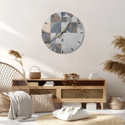 Reloj de pared - Reloj de vidrio - Fantasía cerámica - 40x40 cm