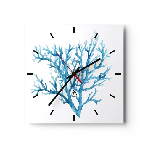 Reloj de pared - Reloj de vidrio - Filigrana marina - 30x30 cm