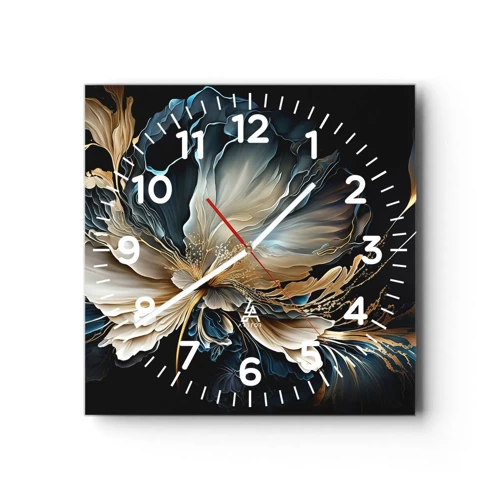 Reloj de pared - Reloj de vidrio - Flor de helecho de cuento - 30x30 cm