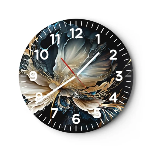 Reloj de pared - Reloj de vidrio - Flor de helecho de cuento - 40x40 cm