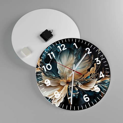 Reloj de pared - Reloj de vidrio - Flor de helecho de cuento - 40x40 cm