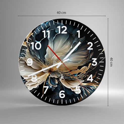 Reloj de pared - Reloj de vidrio - Flor de helecho de cuento - 40x40 cm