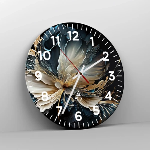 Reloj de pared - Reloj de vidrio - Flor de helecho de cuento - 40x40 cm