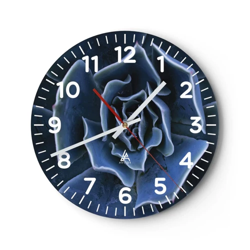 Reloj de pared - Reloj de vidrio - Flor del desierto - 30x30 cm