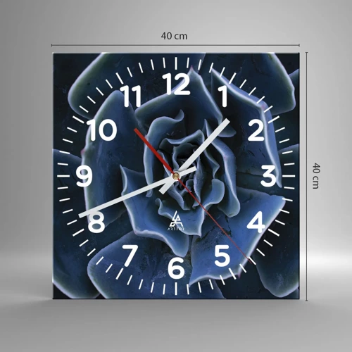Reloj de pared - Reloj de vidrio - Flor del desierto - 40x40 cm