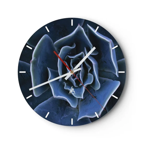 Reloj de pared - Reloj de vidrio - Flor del desierto - 40x40 cm
