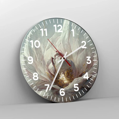 Reloj de pared - Reloj de vidrio - Florece una vez cada cien años - 30x30 cm