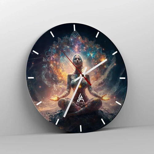 Reloj de pared - Reloj de vidrio - Flujo de buena energía - 30x30 cm