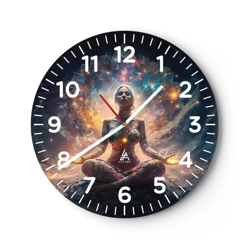 Reloj de pared - Reloj de vidrio - Flujo de buena energía - 40x40 cm