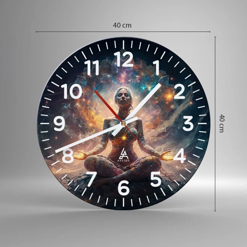 Reloj de pared - Reloj de vidrio - Flujo de buena energía - 40x40 cm