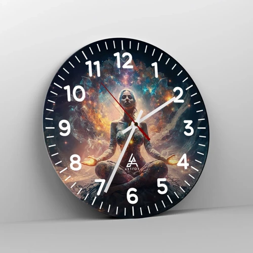 Reloj de pared - Reloj de vidrio - Flujo de buena energía - 40x40 cm