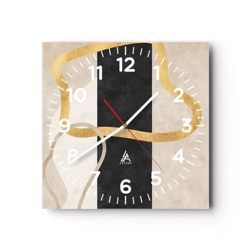 Reloj de pared - Reloj de vidrio - Formas en bucle - 30x30 cm
