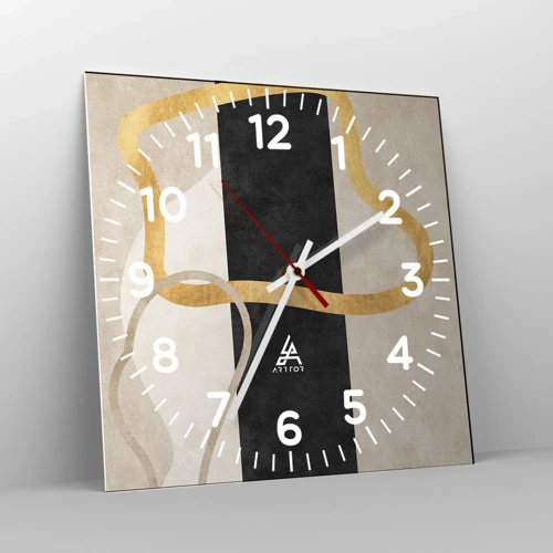 Reloj de pared - Reloj de vidrio - Formas en bucle - 30x30 cm