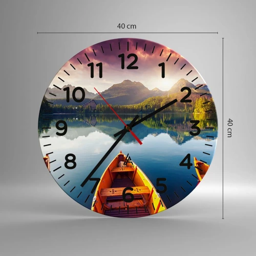 Reloj de pared - Reloj de vidrio - Frente a la naturaleza - 40x40 cm