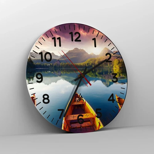 Reloj de pared - Reloj de vidrio - Frente a la naturaleza - 40x40 cm