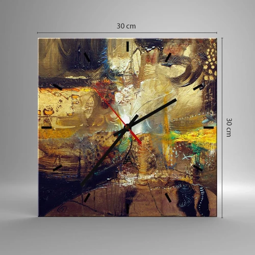 Reloj de pared - Reloj de vidrio - Frío, templado, caliente - 30x30 cm