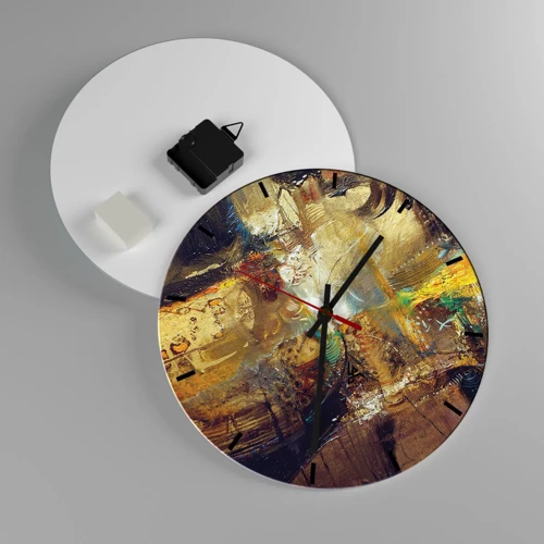 Reloj de pared - Reloj de vidrio - Frío, templado, caliente - 30x30 cm