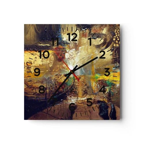 Reloj de pared - Reloj de vidrio - Frío, templado, caliente - 40x40 cm