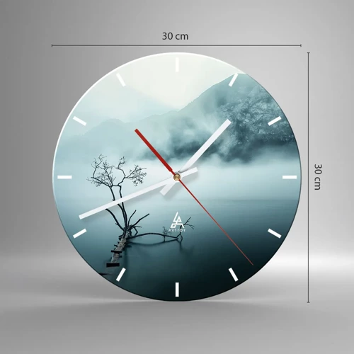 Reloj de pared - Reloj de vidrio - Fuera del agua y de la niebla - 30x30 cm